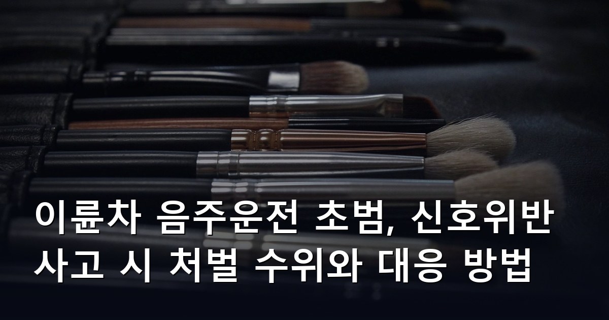 이륜차 음주운전 초범, 신호위반 사고 시 처벌 수위와 대응 방법